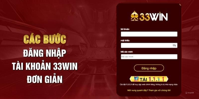 Các bước đăng nhập 33Wincom